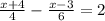 \frac{x+4}{4} -\frac{x-3}{6}=2