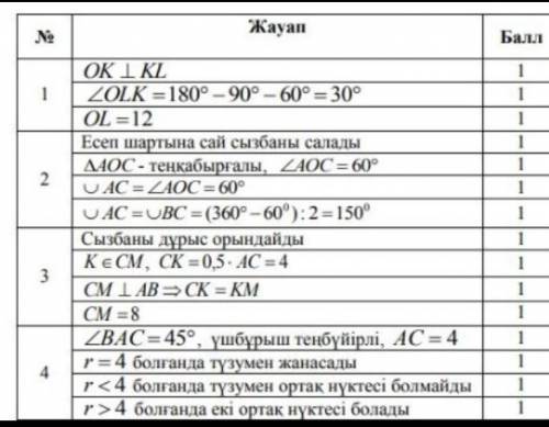 KL- шеңбердін жанамасы.LOK үшбұрышының OL қабырғасының ұзындығын табыныз.