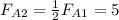 F_{A2}= \frac{1}{2} F_{A1} = 5