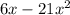 6x - 21x^2