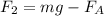 F_{2} = mg - F_{A}