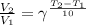 \frac{V_2}{V_1} = \gamma^{\frac{T_2-T_1}{10}