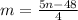 m=\frac{5n-48}{4}