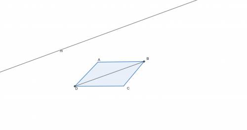 Прямая m параллельна диагонали BD ромба ABCD и не лежит в плоскости ромба. Найти угол между прямыми
