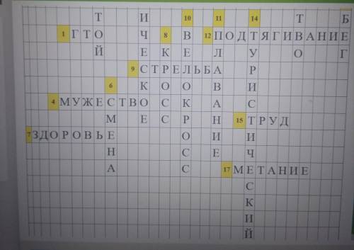 Составить кроссворд из 15 слов на тему ГТО