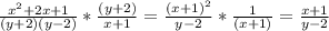 \frac{x^2+2x+1}{(y+2)(y-2)} * \frac{(y+2)}{x+1} = \frac{(x+1)^2}{y-2} *\frac{1}{(x+1)} =\frac{x+1}{y-2}