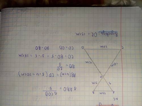 ДУЖЕ На малюнку AB||CD , AB=5, CD=20 , OB=3. Знайдіть OC​.