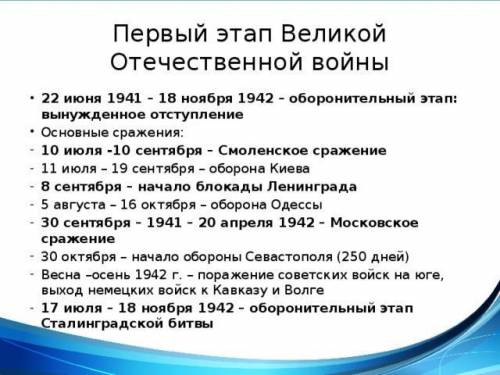 с дз Начало Второй мировой войны. 2. Начало Великой Отечественной войны.Основные сражения на первом