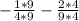 -\frac{1*9}{4*9} -\frac{2*4}{9*4}