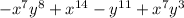 -x^{7} y^{8}+ x^{14}- y^{11} +x^{7} y^{3}