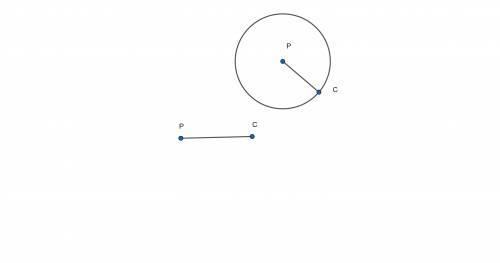 До ть будь ласка вирішити 1)накресліть довільний відрізок РС та коло із центром у точці Р, радіус як