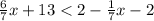 \frac{6}{7}x+13