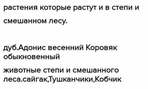 Задание №4. На рисунке изображены две экосистемы: экосистема степи и смешанноголеса.(а)Сравните экос