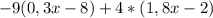 -9(0,3x-8)+4*(1,8x-2)