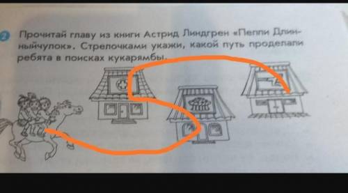 Пеппи Длинный чулок какой путь проделали ребята В поисках кукарямба. Укажите на фото​