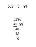 Выполни деление в столбик. 528/6