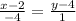 \frac{x-2}{-4}=\frac{y-4}{1}