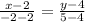 \frac{x-2}{-2-2}=\frac{y-4}{5-4}