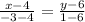 \frac{x-4}{-3-4}=\frac{y-6}{1-6}