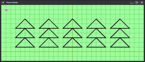 нужно составить с вложенного цикла,аллею из 5 ёлок.(программа для составления этой фигни называется