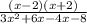 \frac{(x-2)(x+2)}{3x^{2}+6x-4x-8}