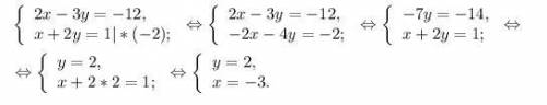 2x-3y=-12x+2y=1 степени уровень ​