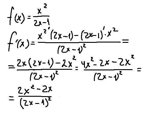 найти производную f(x)=x^2/2x-1