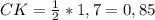 CK=\frac{1}{2} *1,7=0,85