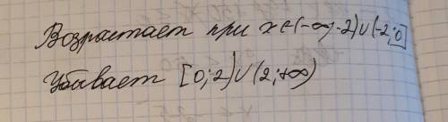 Y=(x2+4)/(x2-4) найти промежутки возрастания и убывания функции