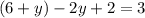 (6+y)-2y+2=3