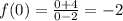 f(0)=\frac{0+4}{0-2}=-2