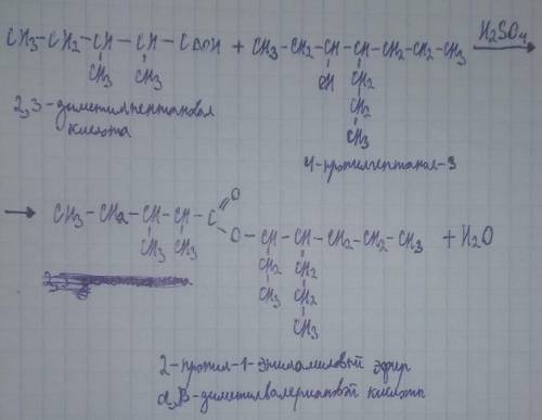 2 3 диметил пентановая кислота+4 пропил гептанол С ХИМИЕЙ