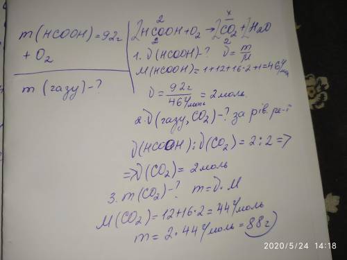 Обчисліть масу газу що утвориться при спалюванні метанової кислоти масою 92 г ​