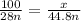 \frac{100}{28n} = \frac{x}{44.8n}