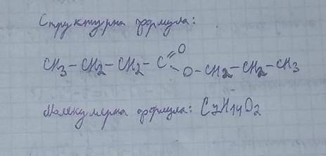 Формула пропілового естеру масляної кислоти