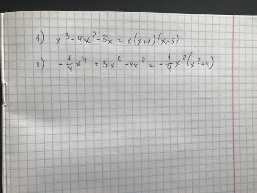 Розкладіть на множники многочлен 1)x³-4x²-5x 2)-x4^+3x²-4x²