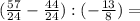 (\frac{57}{24}-\frac{44}{24}):(-\frac{13}{8})=