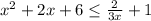 x^{2} +2x+6\leq \frac{2}{3x} +1\\