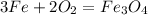 3Fe+2O_{2}=Fe_{3}O_{4}