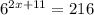 6 {}^{2x + 11} = 216