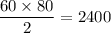 \dfrac{60\times80}{2}=2400