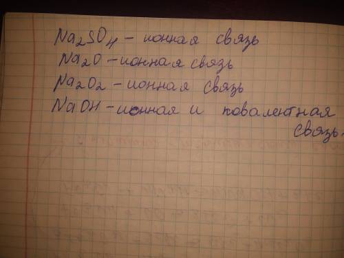 Вещество с ковалентной неполярной и ионной связью: 1) Na2SO4 2) Na2O 3) Na2O2 4) NaOH Объясните