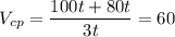 V_{cp}=\dfrac{100t+80t}{3t}=60