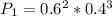 P_{1}=0.6^{2}*0.4^{3}