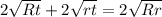 2\sqrt{Rt} + 2\sqrt{rt} = 2\sqrt{Rr}