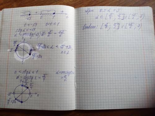 Решите неравенство : ctga+ корень3 <= (корень3)/ ctga +1 при 0<=a<= пиЗаранее (есть еще воп