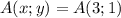 A(x;y)=A(3;1)