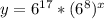 y=6^{17}*(6^{8})^x