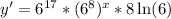 y'=6^{17}*(6^{8})^x*8\ln(6)