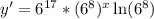 y'=6^{17}*(6^{8})^x\ln(6^8)